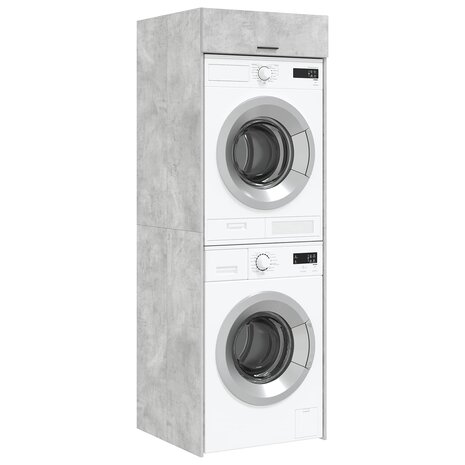 Wasmachinekast met opslag Beton 67,5 x 68 x 200 cm Bewerkt hout 3