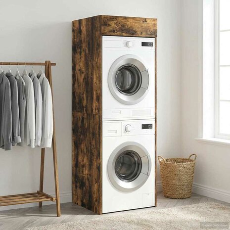 Wasmachinekast Gerookt eiken 67,5 x 68 x 200 cm Bewerkt hout 4