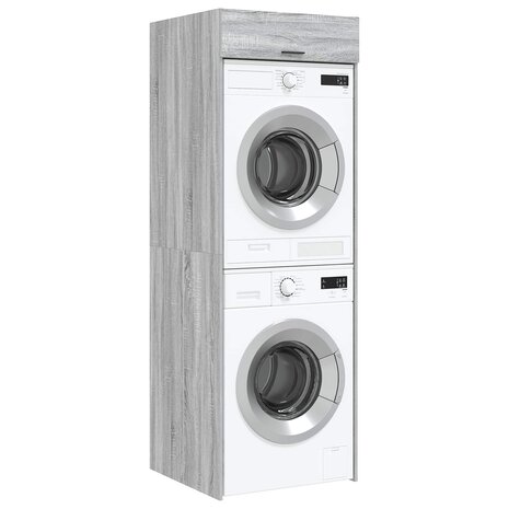 Wasmachinekast Grijs Sonoma 67,5 x 68 x 200 cm Bewerkt hout 3