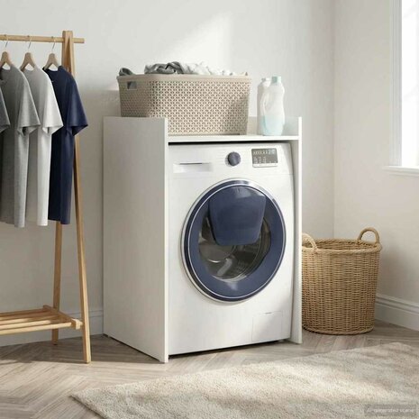 Wasmachinekast met opslag Wit 67,5 x 62 x 97 cm Bewerkt hout 1