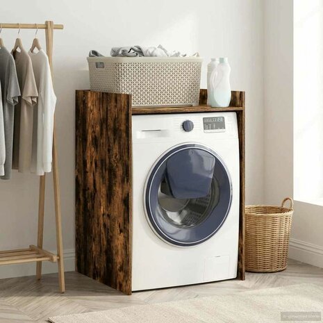 Wasmachinekast Gerookt eiken 67,5 x 62 x 97 cm Bewerkt hout 1
