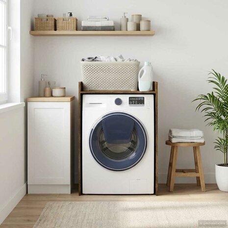 Wasmachinekast Gerookt eiken 67,5 x 62 x 97 cm Bewerkt hout 4