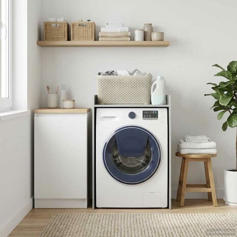 Wasmachinekast Grijs Sonoma 67,5 x 62 x 97 cm Bewerkt hout 4