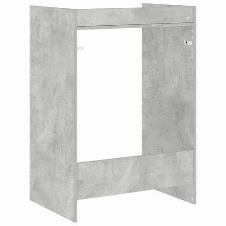 Wasmachinekast met opslag Beton 67,5 x 48 x 97 cm Bewerkt hout 7