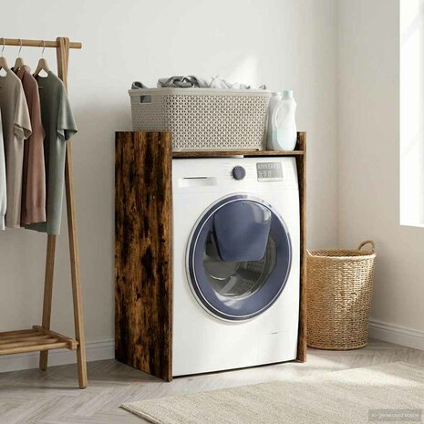 Wasmachinekast Gerookt eiken 67,5 x 48 x 97 cm Bewerkt hout 4