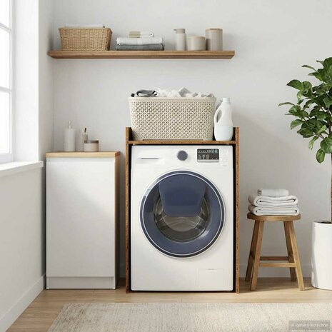 Wasmachinekast Oudhout 67,5 x 48 x 97 cm Bewerkt hout 1