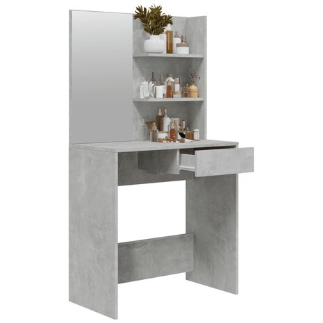 Kaptafel met spiegel 74,5x40x141 cm betongrijs 5