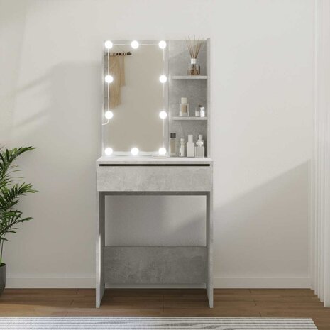 Kaptafel met LED-verlichting 60x40x140 cm betongrijs 1