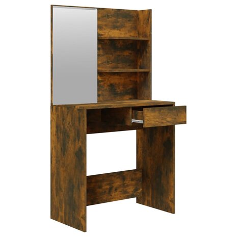 Kaptafel met spiegel 74,5x40x141 cm gerookt eikenkleurig 7