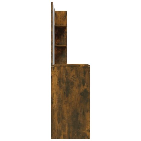 Kaptafel met spiegel 74,5x40x141 cm gerookt eikenkleurig 8