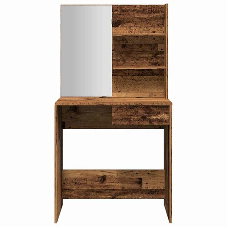 Kaptafel met spiegel 74,5x40x141 cm oud houtkleurig 4