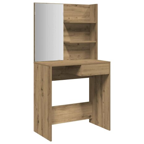 Kaptafel met spiegel 74,5x40x141 cm artisanaal eikenkleur 2