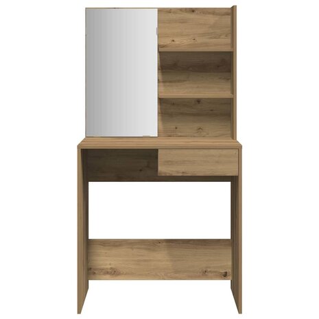 Kaptafel met spiegel 74,5x40x141 cm artisanaal eikenkleur 4