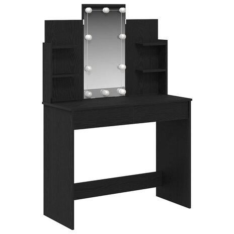 Kaptafel met lade Zwart Eiken 96 x 39 x 142 cm Bewerkt hout 1
