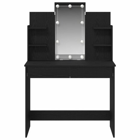 Kaptafel met lade Zwart Eiken 96 x 39 x 142 cm Bewerkt hout 4