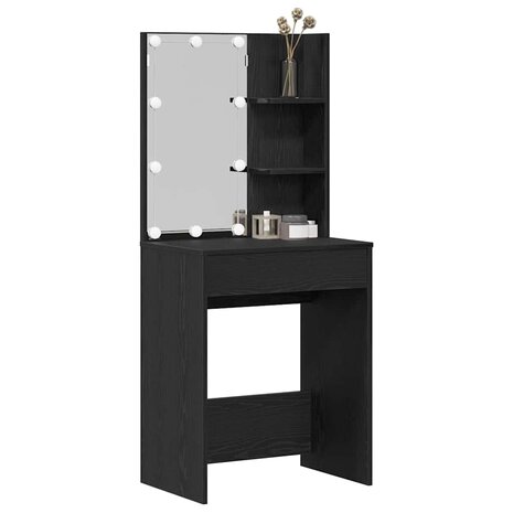 Kaptafel met lade Zwart Eiken 60 x 40 x 140 cm Bewerkt hout 3
