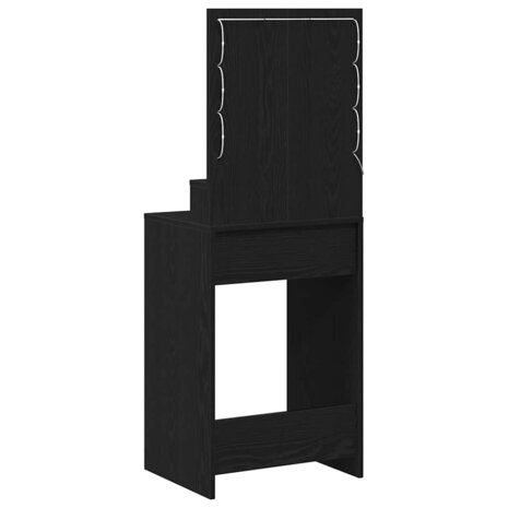 Kaptafel Zwart Eiken 50 x 41 x 135 cm Bewerkt hout 6