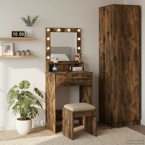Kaptafel Gerookt eiken 50 x 41 x 135 cm Bewerkt hout 1