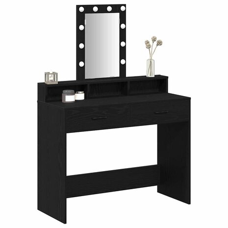 Kaptafel met lade Zwart 100 x 41 x 140 cm Bewerkt hout 3