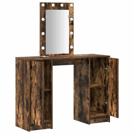 Kaptafel met opslag Bruin 102 x 33 x 135 cm Bewerkt hout 4