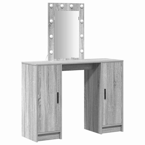 Kaptafel met opslag Grijs 102 x 33 x 135 cm Bewerkt hout 2