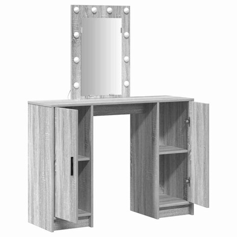 Kaptafel met opslag Grijs 102 x 33 x 135 cm Bewerkt hout 4
