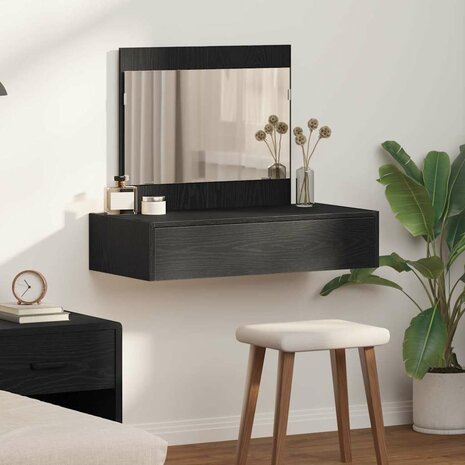 Kaptafel met lade Zwart 83 x 40 x 70 cm Bewerkt hout 1