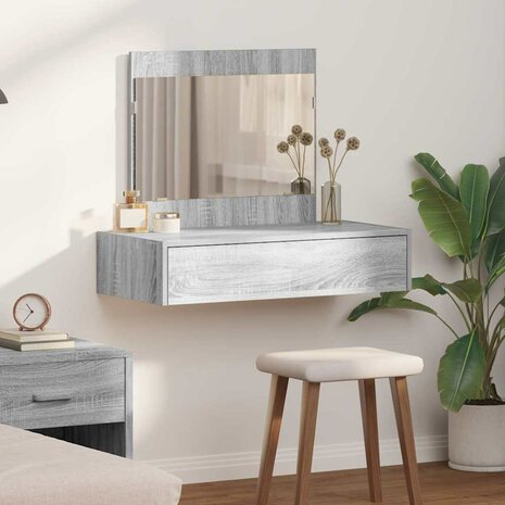 Kaptafel met lade Grijs 83 x 40 x 70 cm Bewerkt hout 1