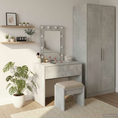 Kaptafel met lade Grijs 60 x 40 x 70 cm Bewerkt hout 1