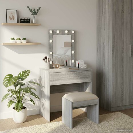Kaptafel met lade Grijs 60 x 40 x 70 cm Bewerkt hout 1
