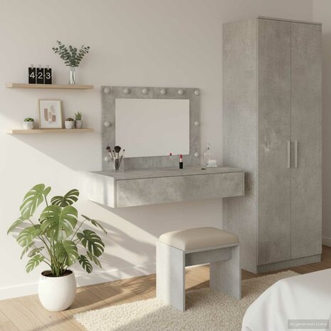 Kaptafel met lade Grijs 100 x 40 x 70 cm Bewerkt hout 1