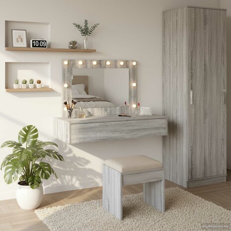 Kaptafel met lade Grijs 100 x 40 x 70 cm Bewerkt hout 1