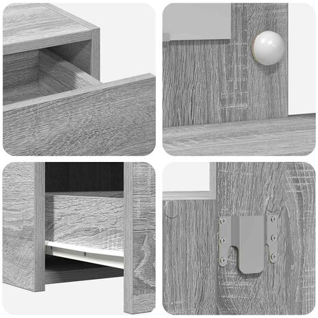 Kaptafel met lade Grijs 100 x 40 x 70 cm Bewerkt hout 8