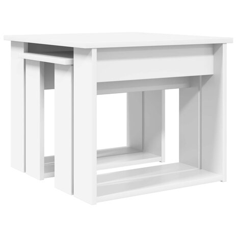 Salontafelset2 pcs Wit Bewerkt hout 5