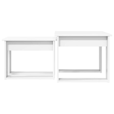 Salontafelset2 pcs Wit Bewerkt hout 8
