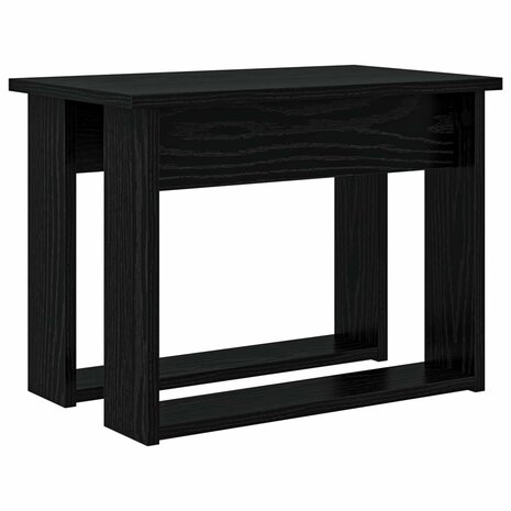 Salontafelset2 pcs Zwart Eiken Bewerkt hout 7