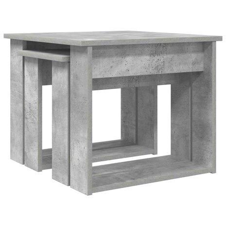 Salontafelset2 pcs Beton Grijs Bewerkt hout 5