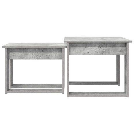 Salontafelset2 pcs Beton Grijs Bewerkt hout 8