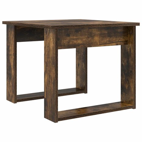 Salontafelset2 pcs Gerookt eiken Bewerkt hout 6
