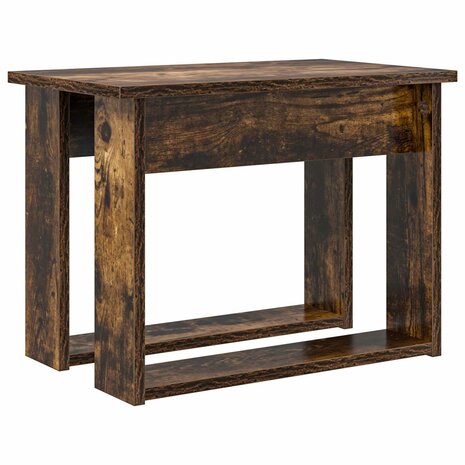 Salontafelset2 pcs Gerookt eiken Bewerkt hout 7