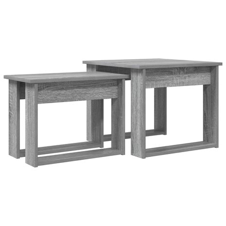 Salontafelset2 pcs Grijs Sonoma Bewerkt hout 2