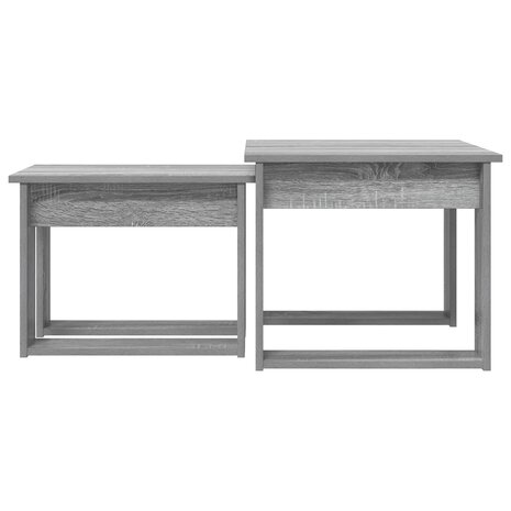 Salontafelset2 pcs Grijs Sonoma Bewerkt hout 8