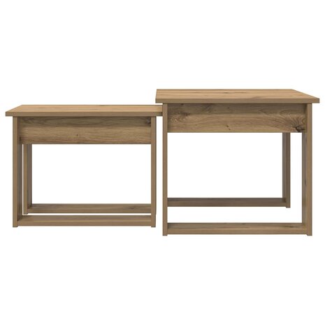 Salontafelset2 pcs Artisan Eiken Bewerkt hout 8