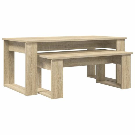 Salontafelset2 pcs Sonoma Eiken Bewerkt hout 2