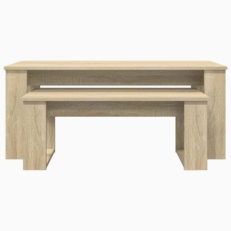 Salontafelset2 pcs Sonoma Eiken Bewerkt hout 8