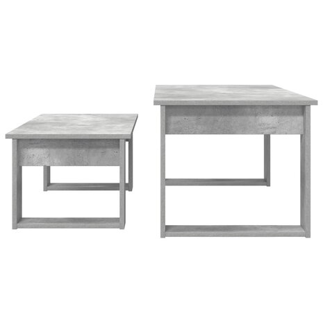 Salontafelset2 pcs Beton Grijs Bewerkt hout 9