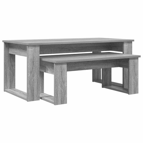 Salontafelset2 pcs Grijs Sonoma Bewerkt hout 2