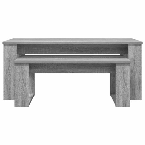 Salontafelset2 pcs Grijs Sonoma Bewerkt hout 8