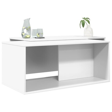 Salontafelset2 pcs Wit Bewerkt hout 3