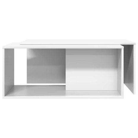 Salontafelset2 pcs Wit Bewerkt hout 8